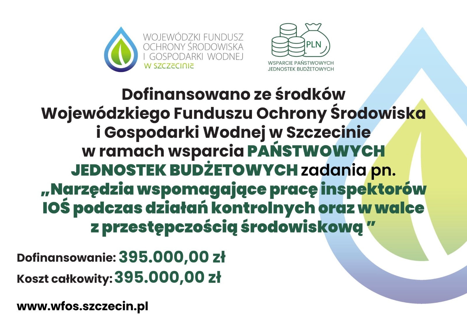 395 000 zł na wsparcie działań Wojewódzkiego Inspektoratu Ochrony Środowiska